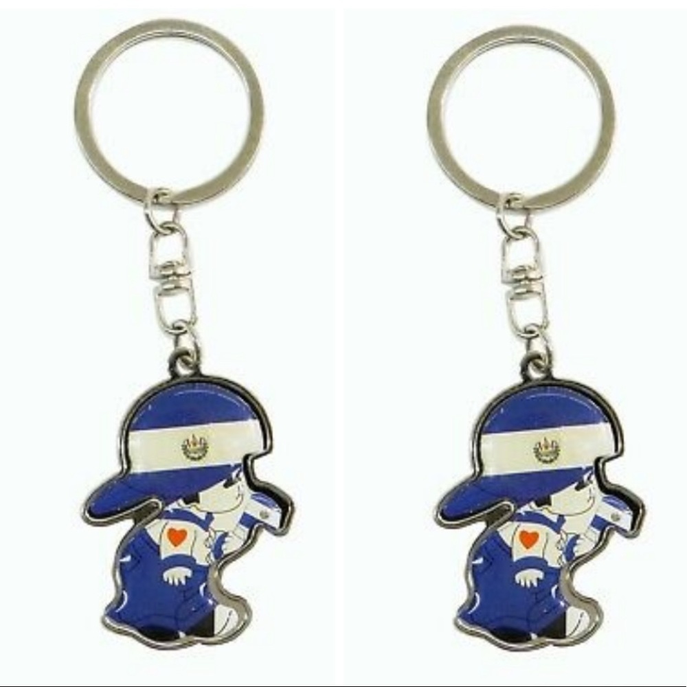 El SALVADOR Country Flag Little Boy METAL Keyring